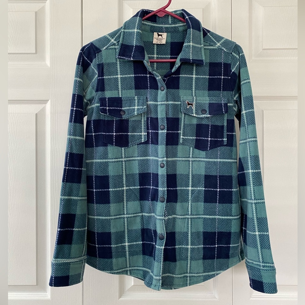 Black Dog Fleece Button Up Shirt